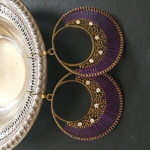 City Gypsies Brass Tone Statement Earrings